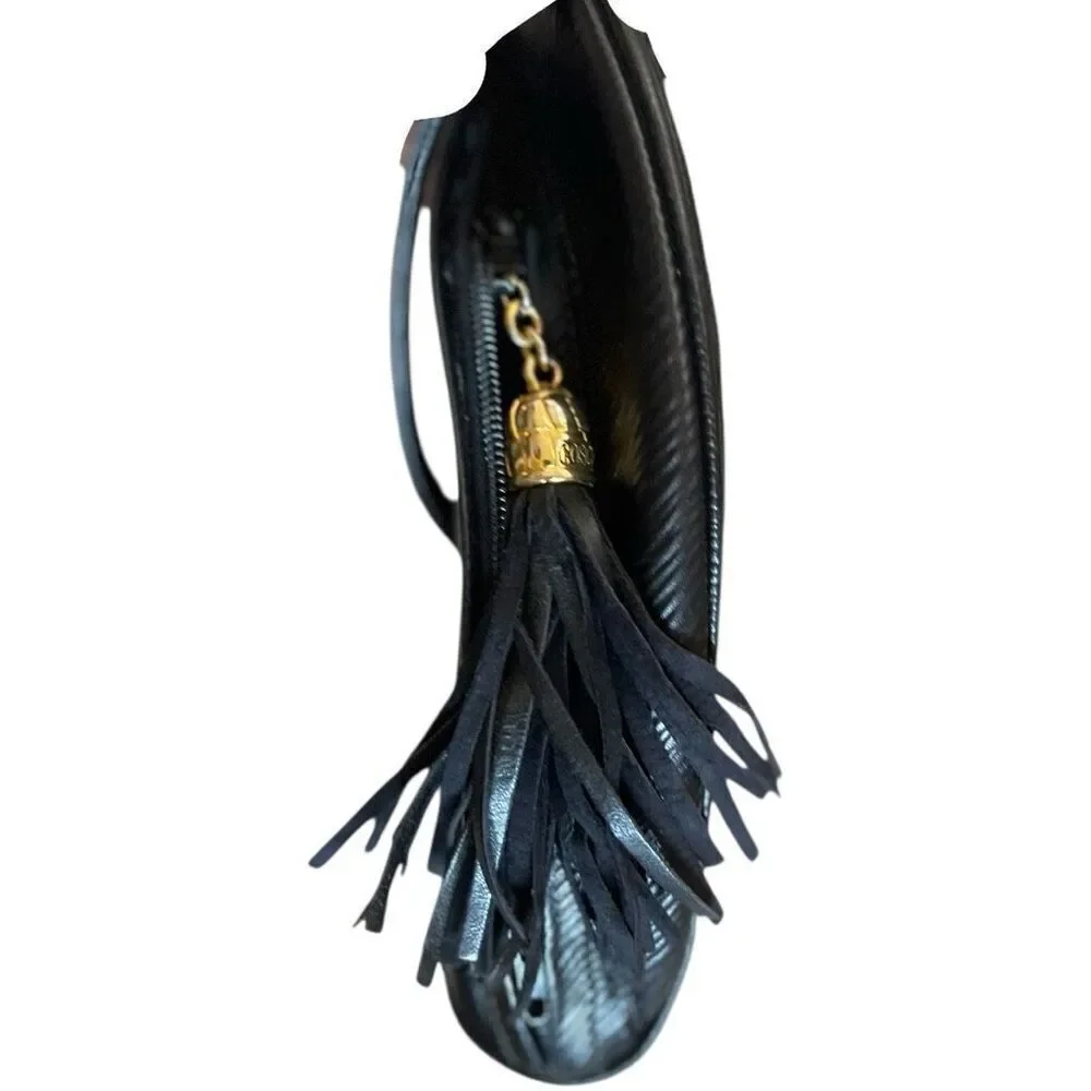 Cosci‎ Handmade In Italy Black Leather Shoulder Bag Quiet Luxury Capsule